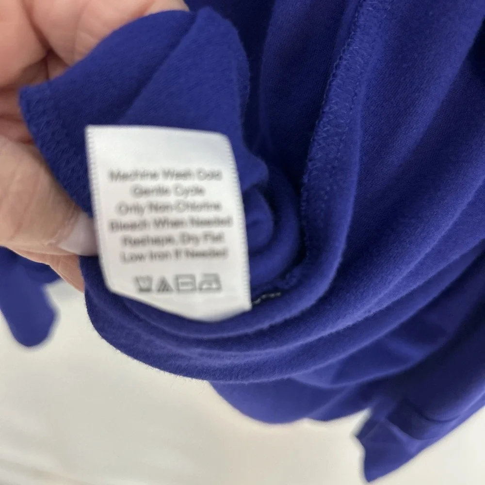 Coldwater‎ Creek Women's M Royal Blue Long Sleeve Waterfall Drape Cardigan Light